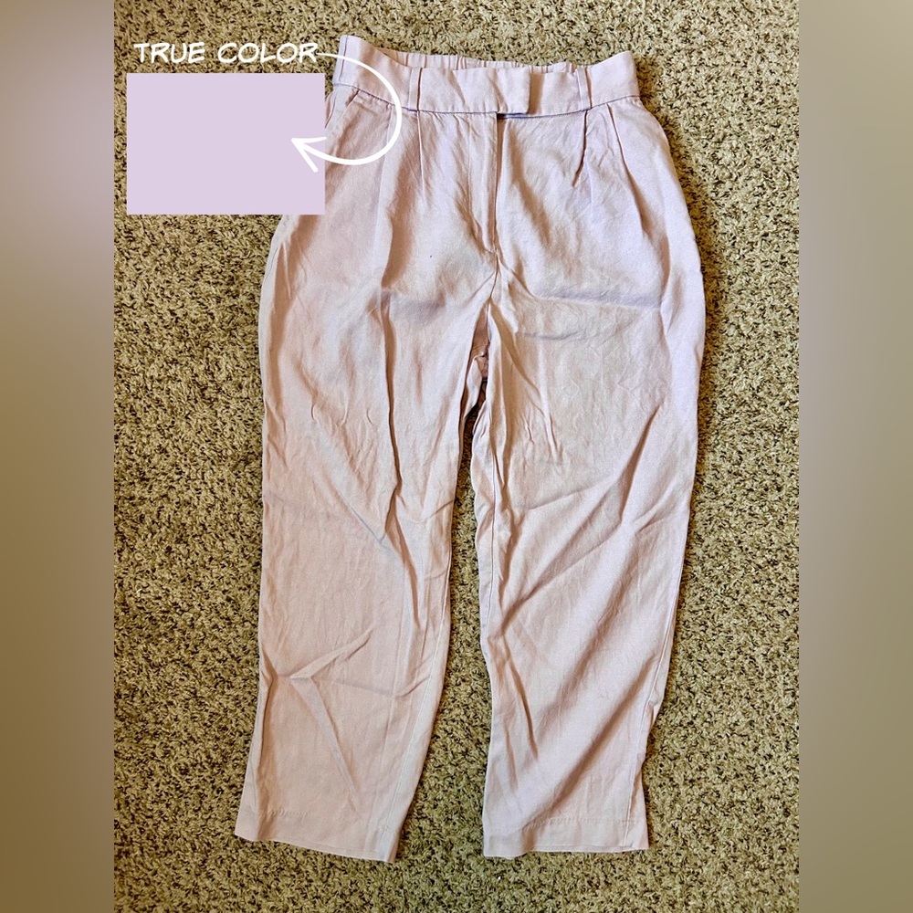 H&M Lilac Linen Blend High-Rise Dress Pant - Size 6/8